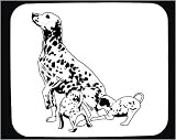 Picture Of Decorated Mouse Pad with dalmatiner, female, domestic, dalmatian, play, puppies, pet, animal, dog, canine, breed