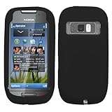 Solid Black Silicone Skin Gel Cover Case For Nokia Astound C7