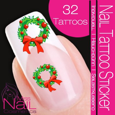 Nail Tattoo Sticker Weihnachten - Kranz Preisvergleich