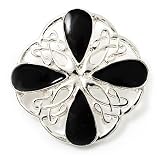 Traditional Circle Celtic Brooch (Silver Tone)