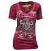 Affliction Womens GSP Georges St-Pierre Icon V-Neck T-Shirt [Pink], Large