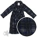 Navy Plaid Plush Bath Robe for Boys