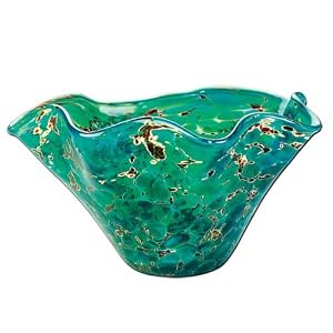 Glass Eye Studio Blown Glass Mini Floppy Bowl Ocean Lava