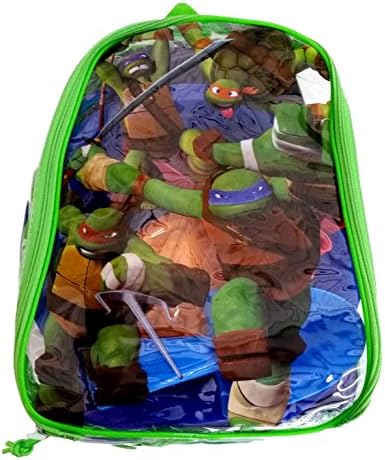 Sand Box Beach Toys Set of 6 with Waterproof Plastic Zippered Backpack (TMNT)