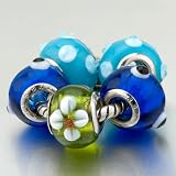 Pugster 5 Green Deep Blue Pandora Beads Bracelets