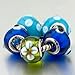 5 Green Deep Blue Pandora Beads Bracelets title=
