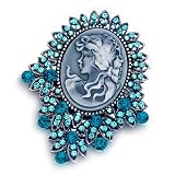 Blue Crystal December Birthstone Mary Avatar Brooch