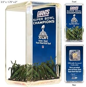 New York Giants Super Bowl XLVI Game Used Turf Mini Desktop