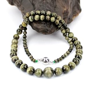 O-stone Natural 3A Best Green Tourmaline Paradise Necklace Famly Beads Collection with Cat Eye Effect Bracelet 4mm-11mm Bracelet Grounding Stone Protection Very Precious Gemstone