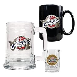Cleveland Cavaliers 15oz Tankard, 15oz Ceramic Mug & 2oz Shot Glass Set - Primary Logo NBA Basketball
