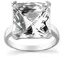 Sterling Silver 14mm Square Cubic Zirconia Cocktail Ring, Size 5