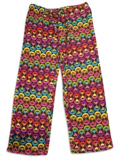 Bee Posh - Girls Eistein Hearts Cozy Fleece Pajama Pant, Brown, Multi 25518