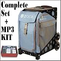 Zuca Sport Wheeled Luggage Complete Set with Frame and Insert Bag. Color: Gloss (Light Blue) bag, with Black Frame. Bonus! Includes Travel Groove Universal Ipod & MP3 Accessory Kit