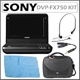 Sony DVP-FX750 7-inch Widescreen LCD Single-disc Portable DVD Player in Black + Accessory Kit
