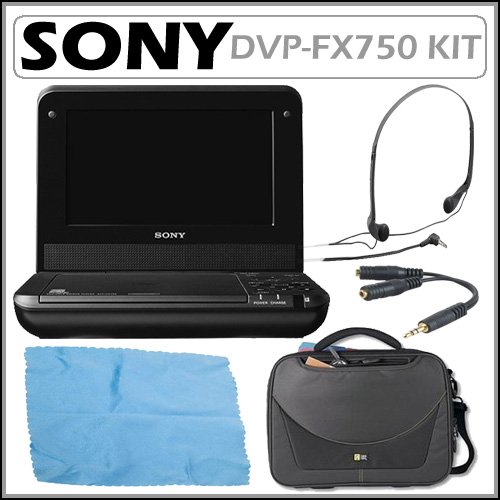 Sony DVP-FX750 7-inch Widescreen LCD Single-disc Portable DVD Player in Black + Accessory Kit