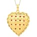 14K Yellow Gold Womens Ruby Heart Locket 0.25 Ctw