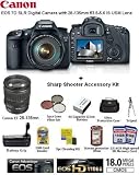 Canon EOS 7D SLR Digital Camera with 28-135mm f/3.5-5.6 IS USM Lens With Sharp Shooter 7D Accessory Kit Package Includes 2 16GB Memory Cards + Spare Battery + Rapid AC/DC Charger + Pro battery Grip + Soft Case + Filter Kit + More