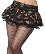 Living Dead Souls Womens Sexy Tattoo Print Ruffle Mini Skirt