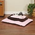 Slumber Pet Polyester Swirl Plush Dog Bed Cushion, 40-Inch, Pink