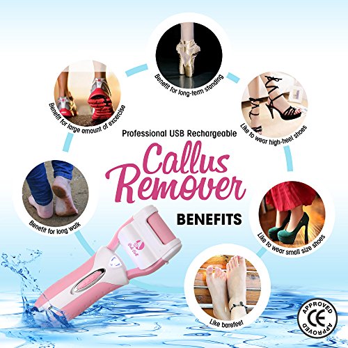 YES Electric Callus Remover and Pedi Shaver - Best Rechargeable Pedicure Tools- Foot Care File - Removes Dead, Hard, Cracked Skin and Reduce Calluses on Feet - A Pedi Perfect Feets Care - Foot Spa Results