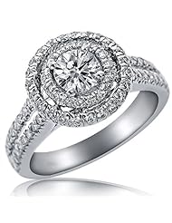 1.22 Carat G Color SI-1 Clarity Natural Round Very Good Cut Diamond Engagement Ring 18K White Gold