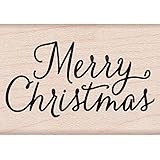 Hero Arts Rubber Stamps Merry Christmas Script Woodblock Stamp