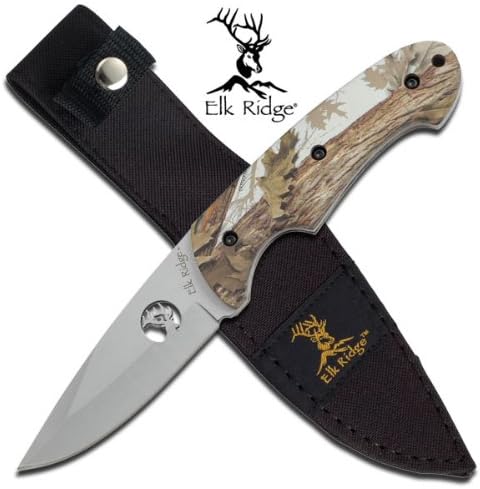 Er-046ca Elk Ridge Jdok7271q Hunting Knife Camo Handle Steel Fixed Knife Fix Blade Hunt Camping E7825cw601z Camp