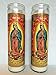 Our Lady of Guadalupe Glass Prayer Candles 8 Inch Devotional Candles (Pack of 2)