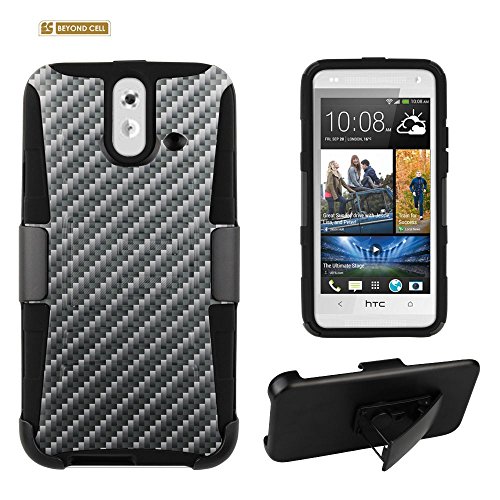 PhoneAidCase® For HTC One E8 Image Art Design Graphic Hybrid Heavy Duty Cover Protector Case with Belt Clip Holster Kickstand - Carbon Fiber Design