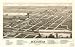 1883 bird's eye view of Madison, county seat of Lake Co. Dakota. H. Brosius, del. Beck & Pauli, lithographers., large historic panoramic map reprint measured in inches 56x36
