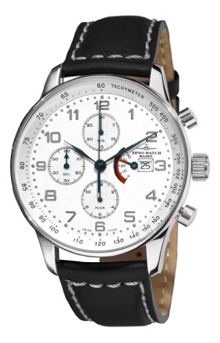 Zeno Men's P557PR-E2 Pilot Beige Power Reserve Dial Watch