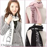 Christian Dior(クリスチャンディオール) 7015 ロゴラインマフラー♪