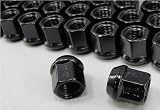 Black Open End Bulge Acorn, Lug Nuts 17mm Head, 60° Set of 16 Lugs For Most Ford Models
