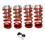 88-00 Honda Civic Coilover Lowering Spring Kit - RED (1988 1989 1990 1991 1992 1993 1994 1995 1996 1997 1998 1999 2000 89 90 91 92 93 94 95 96 97 98 99)