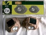 Solar Steinlampe Gartenstrahler Stein Design 2er Set