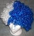 Adults Novelty Afro Supporters Wig Blue & White