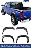 TYGER&reg; 4pcs Textured Black Pocket Bolt-Riveted Style Fender Flare Set Fits 02-08 Dodge Ram Pickup Truck. Injection Molding. Offroad Style. (Hardware Kit & DIY Instruction included.)