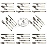 Produkt-Bild: Original franz&ouml;sisches LAGUIOLE - KOMPLETTES 40-teiliges BESTECKSET f&uuml;r 8 Personen - ELFENBEINFARBE - aus 15/10 Edelstahl (echtes offizielles Laguiole&reg; Jean Dubost Tafelbesteck Besteck Set - authentisch: in Frankreich hergestellt - mit ECHTHEITSZERTIFIKAT - rostfrei & sp&uuml;lmaschinengeeignet - direkt aus FRANKREICH geliefert!)
