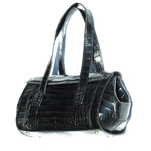 Byron Crocodile Day into Evening Bag, Black