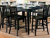 Contemporary Style Black Counter Height Dining Table