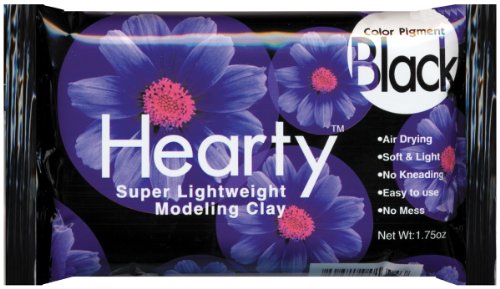 Activa Hearty Super Lightweight Air Dry Clay, 1-3/4-Ounce, Black