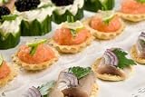 Small Toast with Raw Herring and Salmon - 24"W x 16"H - Peel and Stick Wall Decal by Wallmonkeys