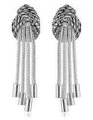 Napier "Silver X World" Silver-Tone Shaky Drop Earrings