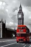 London - Red Bus Poster Print, 24x36 Travel Poster Print, 24x36 London - Red Bus Poster Print, 24x36 Travel Poster Print, 24x36