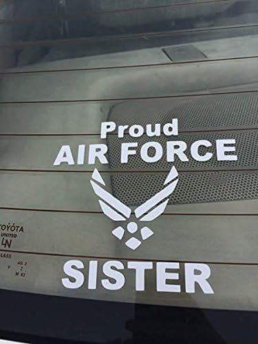 Proud Air Force Sister military car decal sticker White 6"