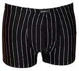 Produkt-Bild: 4er Pack schwarze Boxershorts mit "Streifen" von Hombre. Microfaser mit Elasthan in 4 Gr&ouml;&szlig;en M bis XXL