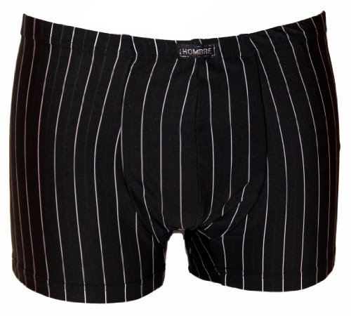 4er Pack Boxershorts Microfaser schwarz mit Streifen von Hombre in 4 Größen