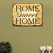 Adeco Decorative Wood Wall Hanging Sign Plaque Home Sweet Home Brown Gold Home Decor - 14.2x10.7 Inches