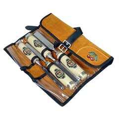 Kirschen Stechbeitelsatz in Veloursleder-Rolltasche