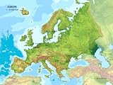 Echt-3D-Landkarte Europa
